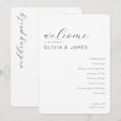 Programme Calendrier de cérémonie de mariage gris élégant (Devant / Derrière)