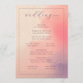 Programme Calendrier de cérémonie de mariage romantique pêch (Dos)