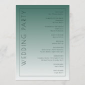 Programme Calendrier de cérémonie de Teal Mint serein (Dos)