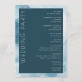 Programme Calendrier de cérémonie formel bleu élégant (Dos)