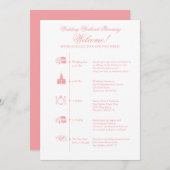 Programme Calendrier de la réception de mariage (Devant / Derrière)