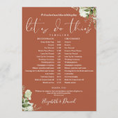 Programme Calendrier de mariage à la végétation de terre cui (Devant)