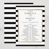 Programme Calendrier de mariage à rayures classiques (Devant / Derrière)