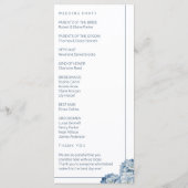 Programme Calendrier de mariage aux hortensias bleus élégant (Dos)
