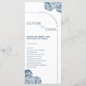 Programme Calendrier de mariage aux hortensias bleus élégant (Devant)