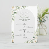Programme Calendrier de mariage botanique floral vert Végéta (Debout devant)