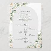 Programme Calendrier de mariage botanique floral vert Végéta (Devant)