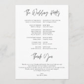 Programme Calendrier de mariage de la journée la plus parfai (Dos)