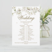 Programme Calendrier de mariage floral à fleurs blanches (Debout devant)