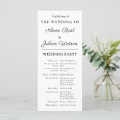 Programme Calendrier de mariage moderne blanc et code QR de (Debout devant)