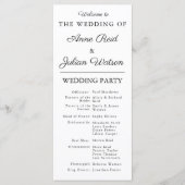 Programme Calendrier de mariage moderne blanc et code QR de (Devant)