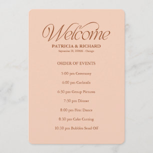 Programme Calendrier des événements de mariage à la pêche