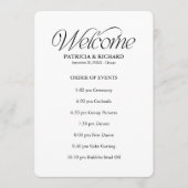 Programme Calendrier des événements d'un mariage élégant (Devant)