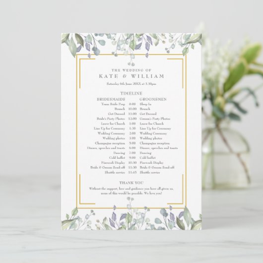 Programme Calendrier des Mariages floraux de verdure (Debout devant)