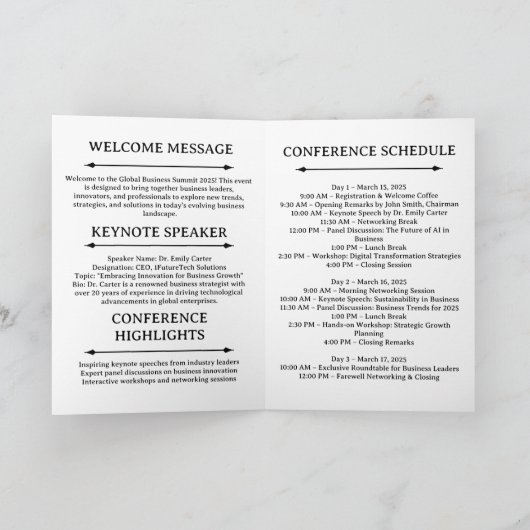 Programme Calendrier des réunions d'affaires des conférences (Intérieur)