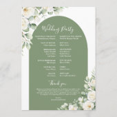 Programme Calendrier floral botanique vert de mariage Greene (Dos)