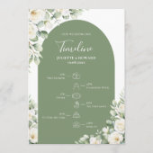 Programme Calendrier floral botanique vert de mariage Greene (Devant)