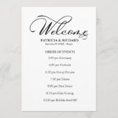 Programme Calendrier mariage Ordre des événements (Devant)
