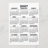 Programme Calendrier minimal 2027 - Vue annuelle Noir Blanc (Devant)