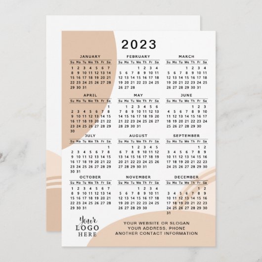 Programme Calendrier moderne 2023 Année complète Minimal Abs (Devant / Derrière)