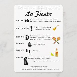 Programme Calendrier vintage du Mariage mexicain ou du progr