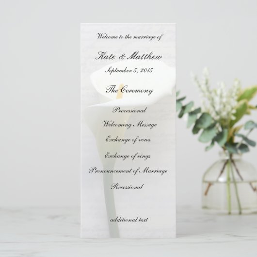 Programme Calla lily sur l'ancienne écriture (Debout devant)