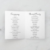 Programme Calligraphie classique minimaliste plié Mariage (Intérieur)