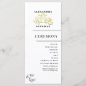 Programme Calligraphie de mariage dorée à flourish romantiqu (Devant)