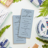 Programme Calligraphie Delicate Bleu Ash Anniversaire