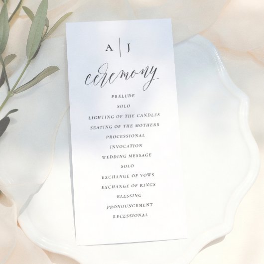 Programme Calligraphie élégante de mariage en écriture simpl