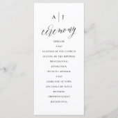 Programme Calligraphie élégante de mariage en écriture simpl (Devant)