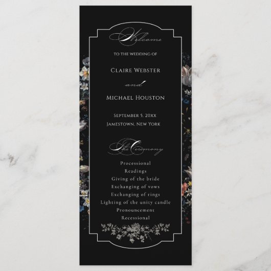 Programme Calligraphie florale noire (Devant)