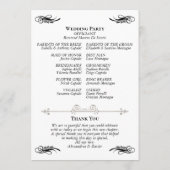 Programme Calligraphie & Gaufrage - Mariage (Dos)