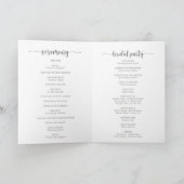 Programme Calligraphie minimaliste argent pliée pour mariage (Intérieur)