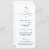 Programme Calligraphie moderne, Bleu marine, Cérémonie Maria (Devant / Derrière)