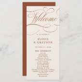 Programme Calligraphie moderne Mariage en terre cuite intemp (Devant / Derrière)