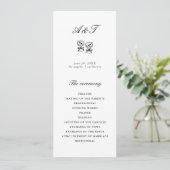 Programme Calligraphie moderne Mariage noir et blanc (Debout devant)