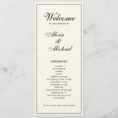 Programme Calligraphie noire élégante classique mariage ivoi (Devant)