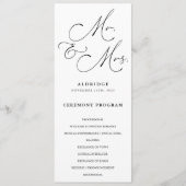 Programme Calligraphie Noire Et Blanc M. Et Mme Mariage (Devant)