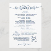 Programme Calligraphie rustique, Bleu de marine, Cérémonie M (Dos)