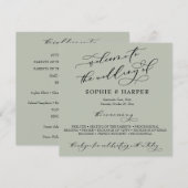 Programme Calligraphie simple et élégante Typographie Sage G (Devant / Derrière)
