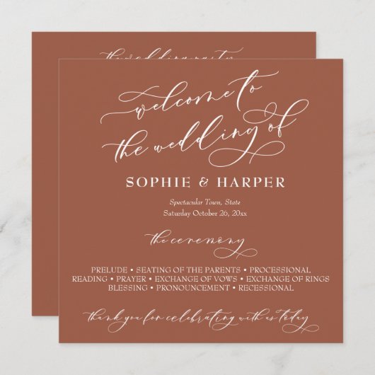 Programme Calligraphie simple et élégante Typographie Terrac (Devant / Derrière)