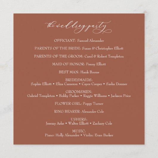 Programme Calligraphie simple et élégante Typographie Terrac (Dos)