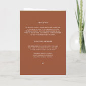 Programme Calligraphie Whimsical Boho Terracotta Mariage (Dos)