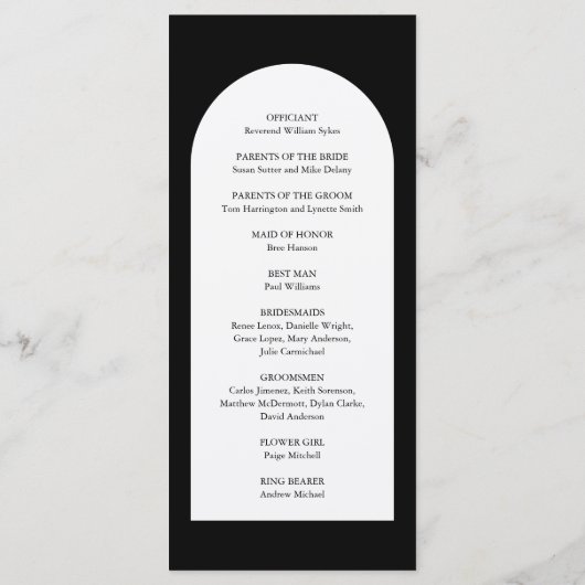 Programme Camila Black Arch Mariage moderne (Dos)