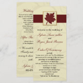 Programme canneberge automne automne automne mariage (Devant / Derrière)