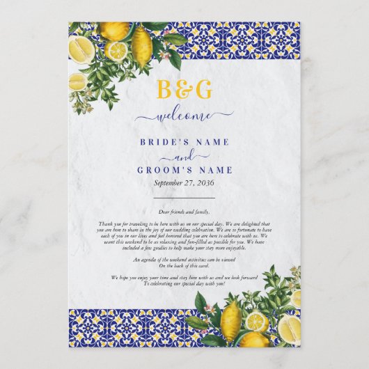 Programme Carrelage méditerranéen Itinéraire Mariage citron (Devant)