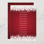 Programme Carton d'invitation de mariage Magic Sparkle Rouge (Devant / Derrière)