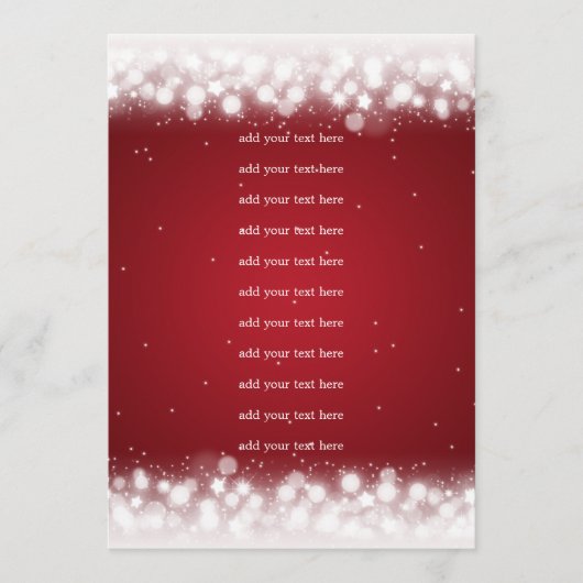Programme Carton d'invitation de mariage Magic Sparkle Rouge (Devant)