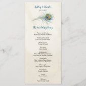 Programme Carton Mariage Turquoise Bohemian Peacock (Devant)